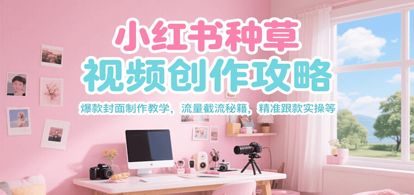 小红书种草视频创作攻略，爆款封面制作教学 ，流量截流秘籍 ，精准跟款实操等-大鱼聊项目