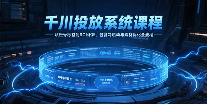 千川投放系统课程，从账号标签到ROI计算，包含冷启动与素材优化全流程-大鱼聊项目