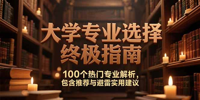 付费文：大学专业选择终极指南,100个热门专业解析,包含推荐与避雷实用建议-大鱼聊项目