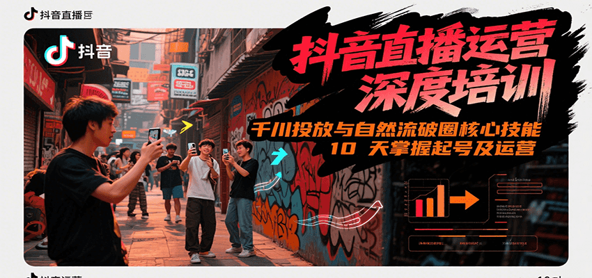 抖音直播运营深度培训，千川投放与自然流核心技能，10天掌握起号及运营(6-7月新课)-大鱼聊项目