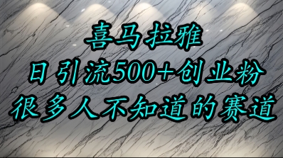 喜马拉雅，小而精的流量赛道，日进500+精准创业粉-大鱼聊项目