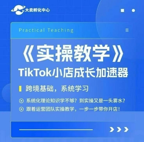 大卖家孵化中心TikTok实操课，TikTok小店成长加速器，跨境基础系统学习，一步一步带你开店-大鱼聊项目