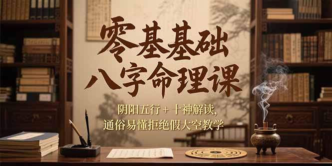 零基础八字命理课，阴阳五行+十神解读，通俗易懂拒绝假大空教学-大鱼聊项目