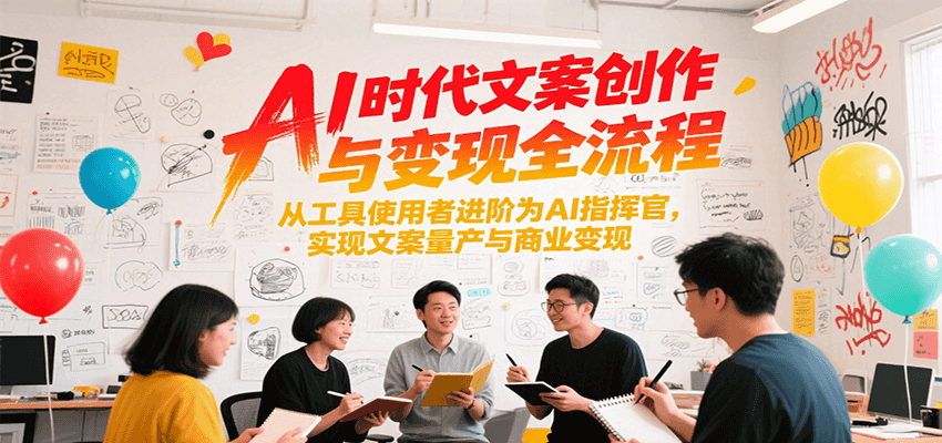 AI时代文案创作与变现全流程，从工具使用者进阶为AI指挥官，实现文案量产与商业变现-大鱼聊项目