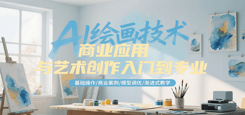 AI绘画技术商业应用与艺术创作入门到专业，基础操作/商业案例/模型调优/渐进式教学-大鱼聊项目