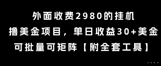 外面收费2980的挂G撸美金项目，单日收益30+美金，可批量可矩阵【揭秘】-大鱼聊项目