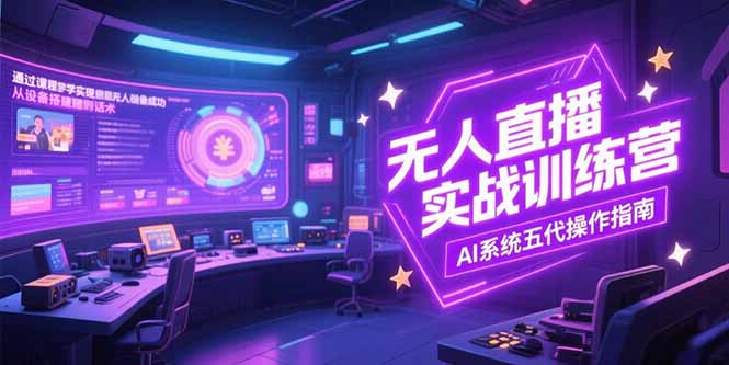 无人直播实操训练营，从设备搭建到话术，AI系统五代操作指南(7月更新-大鱼聊项目