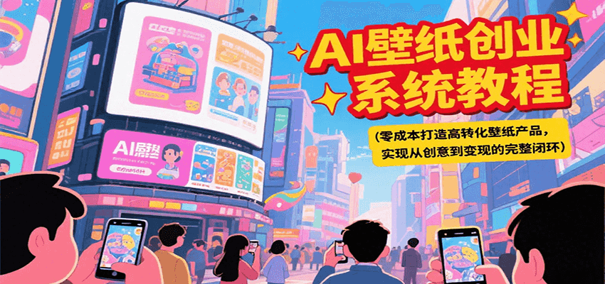 AI壁纸创业系统教程，零成本打造高转化壁纸产品，实现从创意到变现的完整闭环-大鱼聊项目