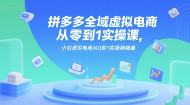 拼多多全域虚拟电商从零到1实操课，小白虚拟电商从0到1实操到精通-大鱼聊项目