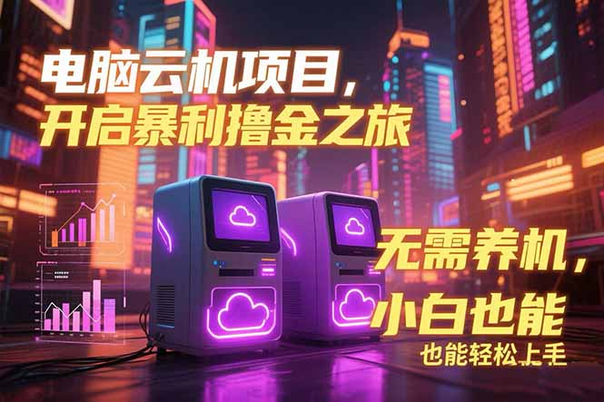 电脑云机项目 暴力撸金玩法，不需要养机 配置没有要求 单机100个窗口一…-大鱼聊项目