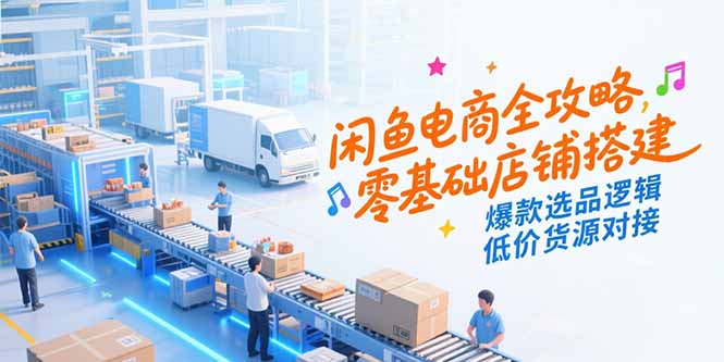 闲鱼电商全攻略，零基础店铺搭建，爆款选品逻辑，低价货源对接-大鱼聊项目