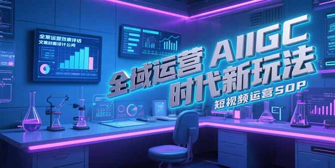 全域运营AIGC时代新玩法，文案封面设计公式，短视频运营SOP-大鱼聊项目
