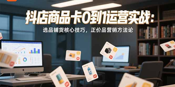 抖店商品卡0到1运营实战：选品铺货核心技巧，正价品营销方法论-大鱼聊项目