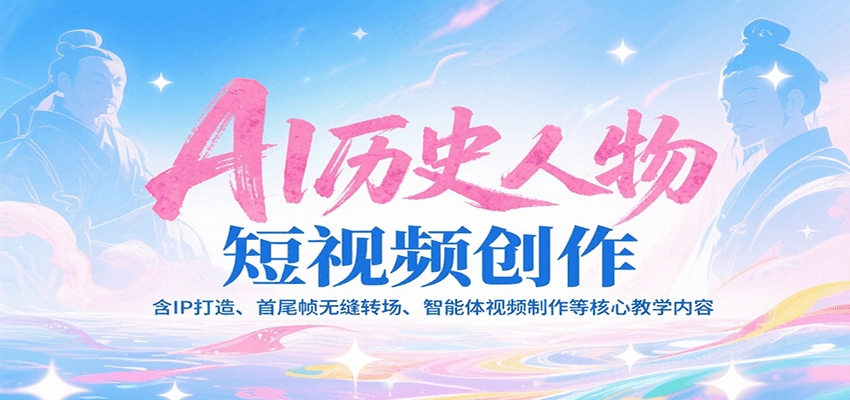 AI历史人物短视频创作，含IP打造、首尾帧无缝转场、智能体视频制作等核心教学内容-大鱼聊项目