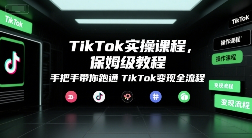 TikTok实操课程，保姆级教程，手把手带你跑通TikTok变现全流程-大鱼聊项目