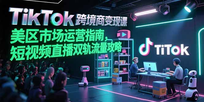 TikTok跨境电商变现课，美区市场运营指南，短视频直播双轨流量攻略-大鱼聊项目
