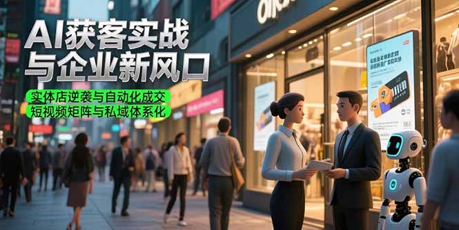 AI获客实战与企业新风口，实体店逆袭与自动化成交 短视频矩阵与私域体系化-大鱼聊项目