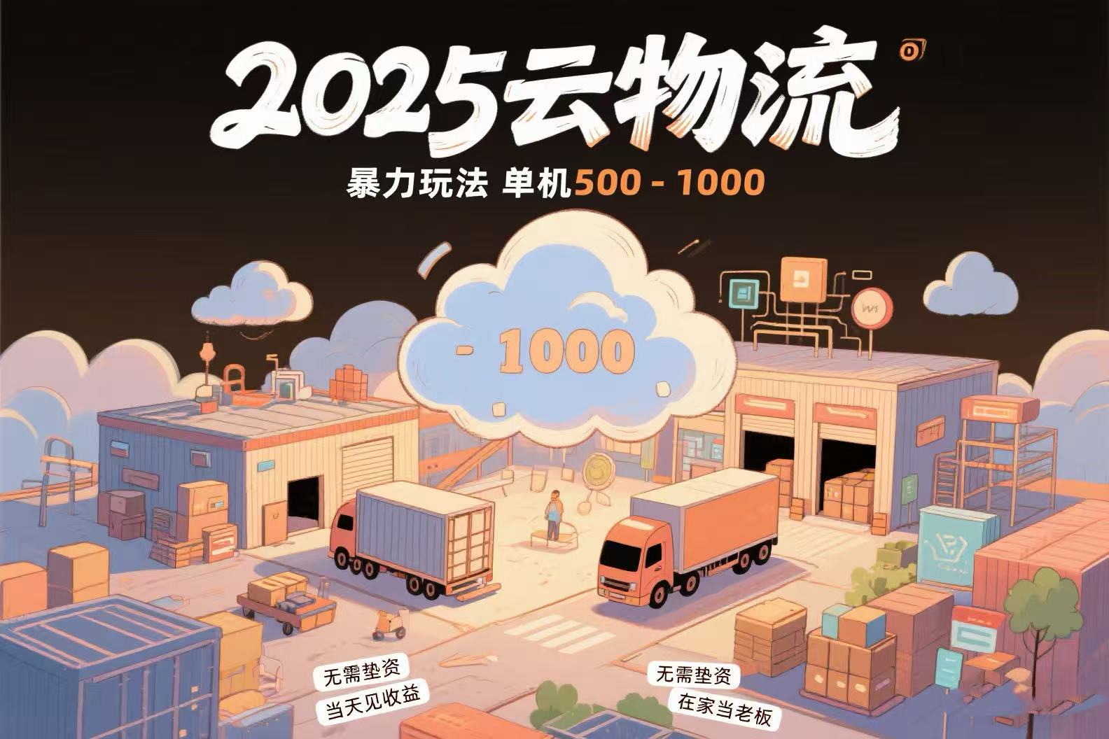 云物流赚差价，项目纯利润500~1000，无需垫资，当天到账。不需要有车，…-大鱼聊项目