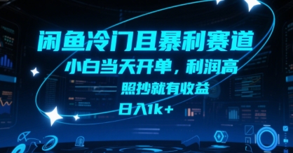 闲鱼冷门且暴利赛道，小白当天开单，利润高，照抄就有收益，日入1k+【揭秘】-大鱼聊项目