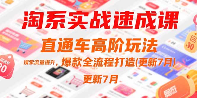 淘系实战速成课，直通车高阶玩法，搜索流量提升，爆款全流程打造(更新7月-大鱼聊项目