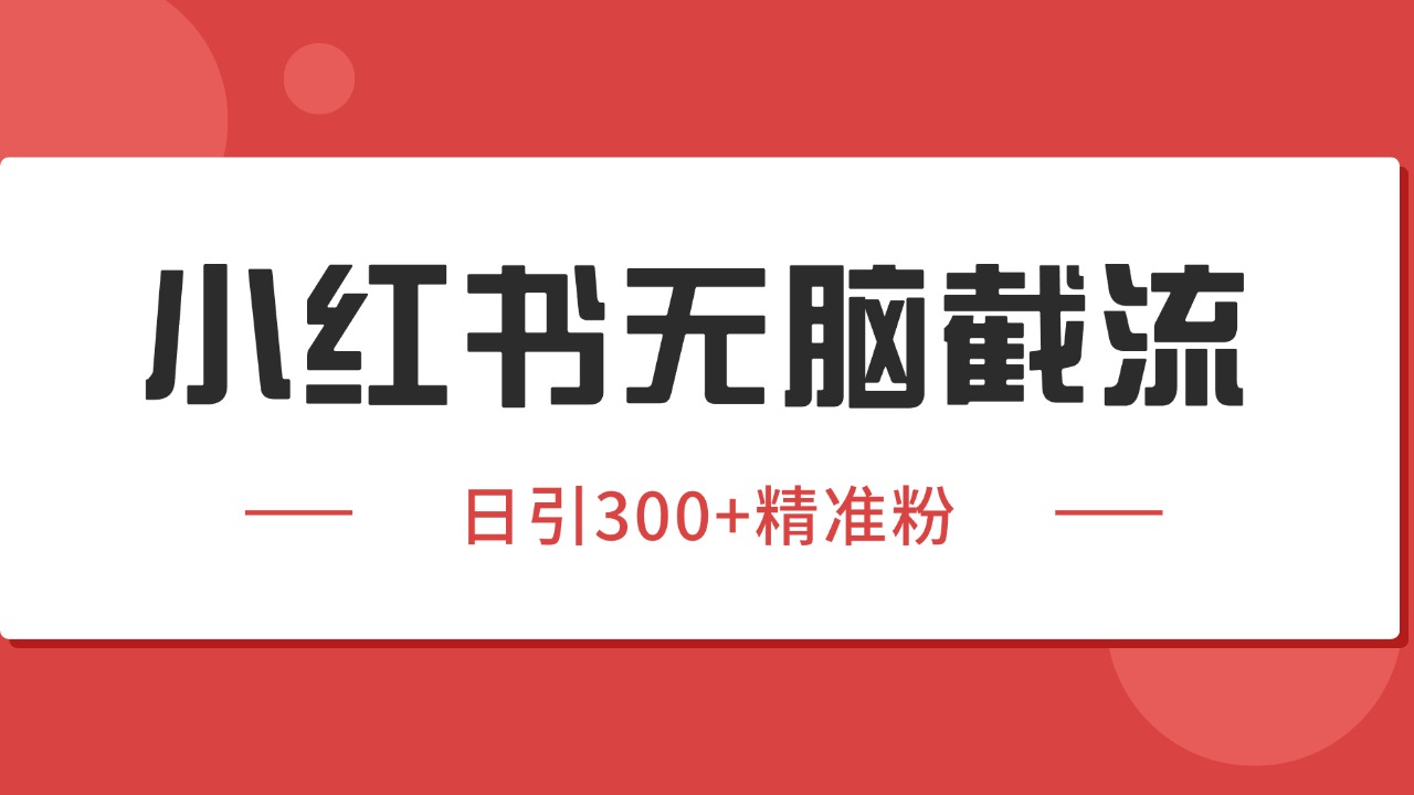 小红书截流同行客源，独家野路子获客玩法 日引200+暴力获客-大鱼聊项目