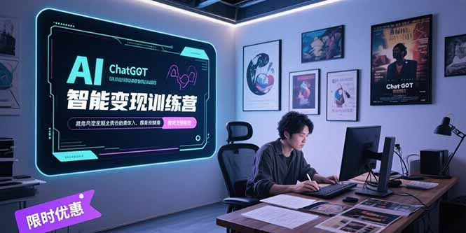 AI智能变现训练营，ChatGPT写作变现，电影解说制作，图文带货方法论-大鱼聊项目