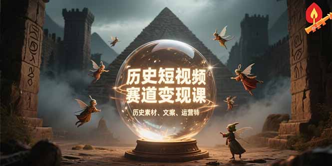 历史短视频赛道变现课，百集素材库应用，文案剪辑技巧，账号运营全案-大鱼聊项目