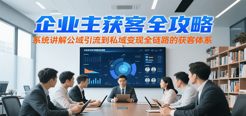 企业主获客全攻略，系统讲解公域引流到私域变现全链路的获客体系-大鱼聊项目