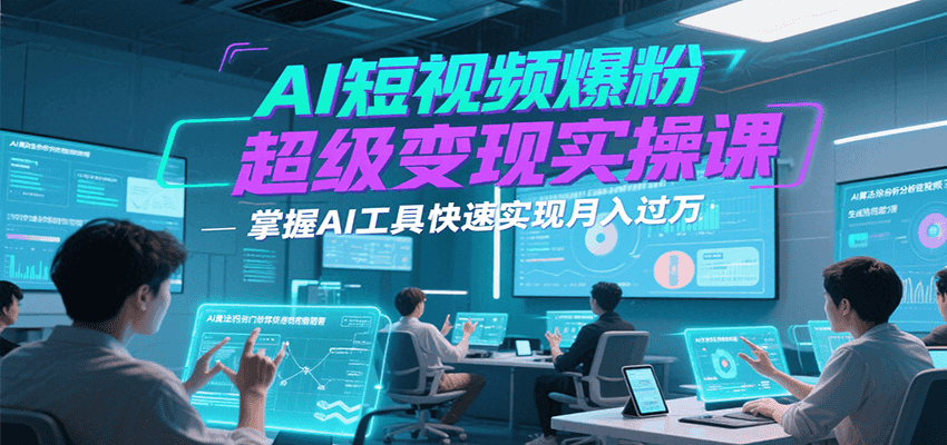 AI短视频爆粉超级变现实操课，掌握AI工具快速实现月入过万-大鱼聊项目