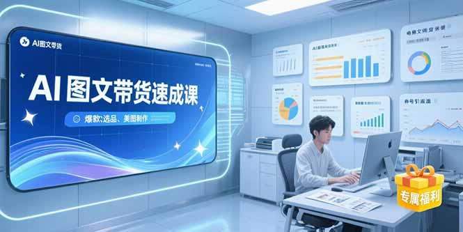 AI图文带货速成课，养号引流秘籍，爆款选品策略，美图制作全流程-大鱼聊项目