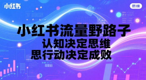 小红书流量野路子，认知决定思维，思维决定行动，行动决定成败-大鱼聊项目