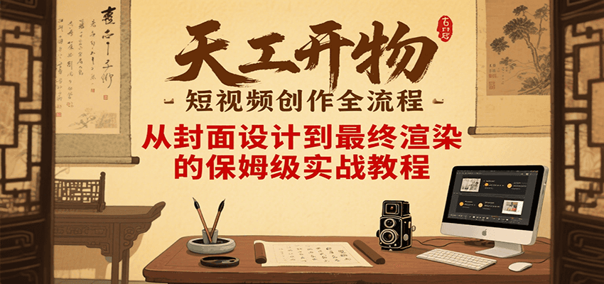 天工开物短视频创作全流程，从封面设计到最终渲染的保姆级实战教程-大鱼聊项目