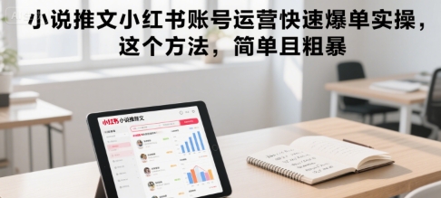 小说推文小红书账号运营快速爆单实操，这个方法，简单且粗暴-大鱼聊项目