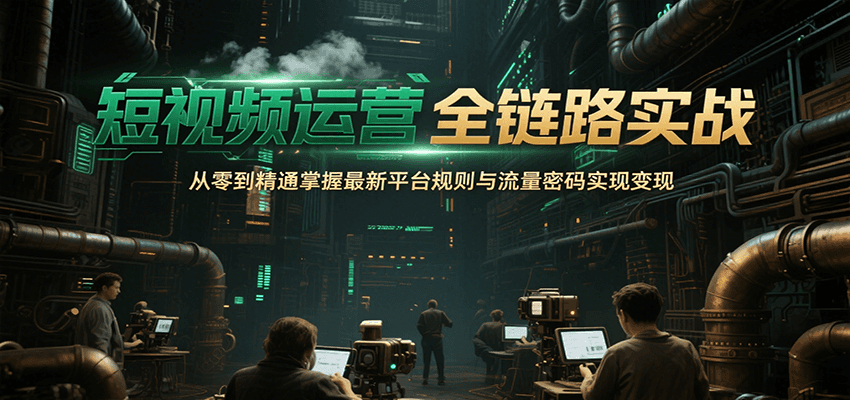 短视频运营全链路实战，从零到精通掌握最新平台规则与流量密码实现变现-大鱼聊项目