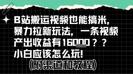 b站掘金计划？搬运视频也能挣拉新的收益，小白应该怎么玩！-大鱼聊项目