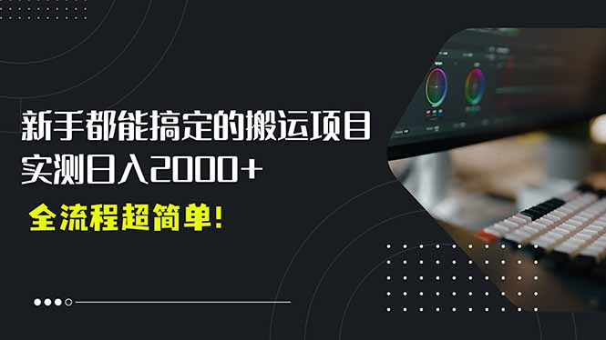 平台主动扶持的新风口，0基础轻松起号，搬运剪辑日入2000+！-大鱼聊项目
