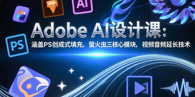 Adobe AI设计课：涵盖PS创成式填充，萤火虫三核心模块，视频音频延长技术-大鱼聊项目