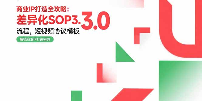 商业IP打造全攻略：差异化SOP3.0流程，短视频协议模板，婚恋项目实战案例-大鱼聊项目