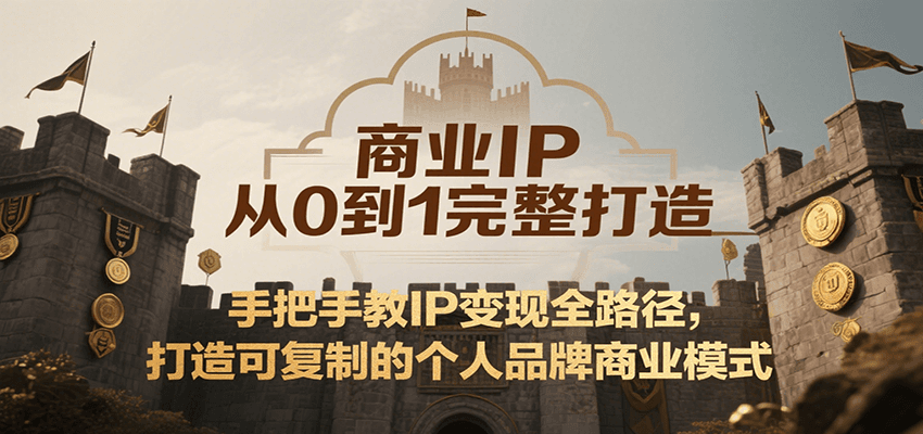 商业IP从0到1完整打造，手把手教IP变现全路径，打造可复制的个人品牌商业模式-大鱼聊项目
