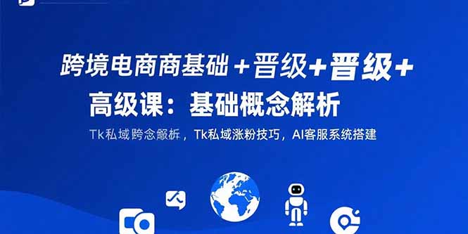 跨境电商基础+晋级+高级课：基础概念解析,Tk私域涨粉技巧,AI客服系统搭建-大鱼聊项目