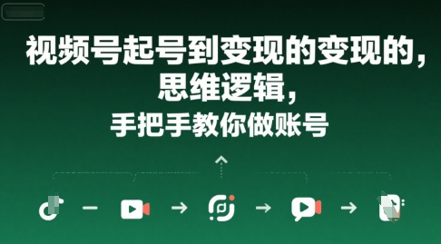 视频号起号到变现的思维逻辑，手把手教你做账号-大鱼聊项目