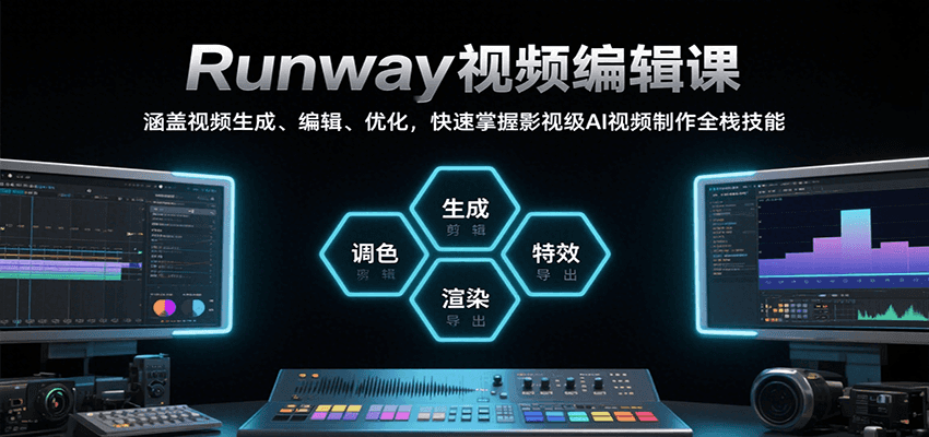 Runway视频编辑课，涵盖视频生成、编辑、优化，快速掌握影视级AI视频制作全栈技能-大鱼聊项目