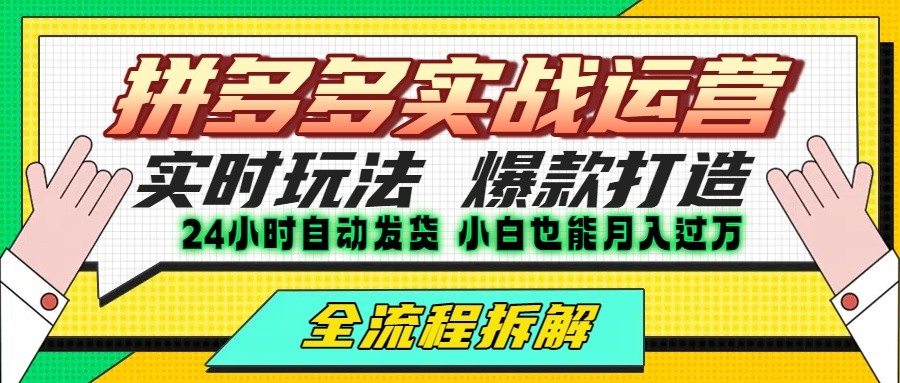 拼多多最新实战运营高投产：长久稳定项目，单店利润一天三位数-大鱼聊项目