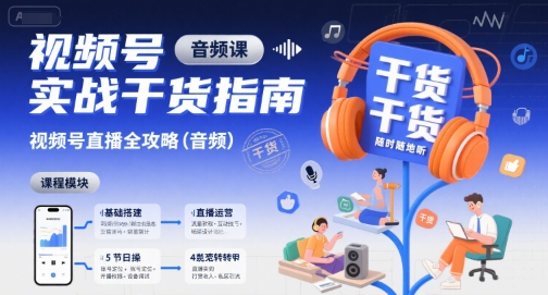 视频号实战干货指南，视频号直播全攻略(音频)-大鱼聊项目