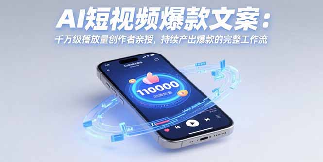 AI短视频爆款文案：千万级播放量创作者亲授，持续产出爆款的完整工作流-大鱼聊项目