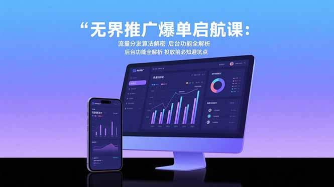 无界推广爆单启航课：流量分发算法解密 后台功能全解析 投放前必知避坑点-大鱼聊项目