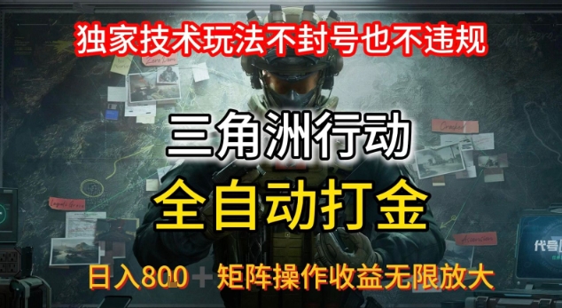 三角洲最新全自动G机，独家技术玩法，不封号也不违规， 日入8张+可矩阵操作，收益无限放大【揭秘】-大鱼聊项目