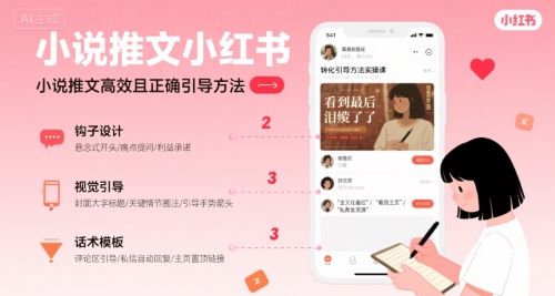 小说推文小红书高转化引导方法实操课，小说推文高效且正确引导方法-大鱼聊项目