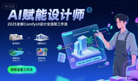 AI赋能设计师， 2025全新comfyui设计全流程工作流 ，室内-建筑-景观-美术，零基础直接上手-大鱼聊项目