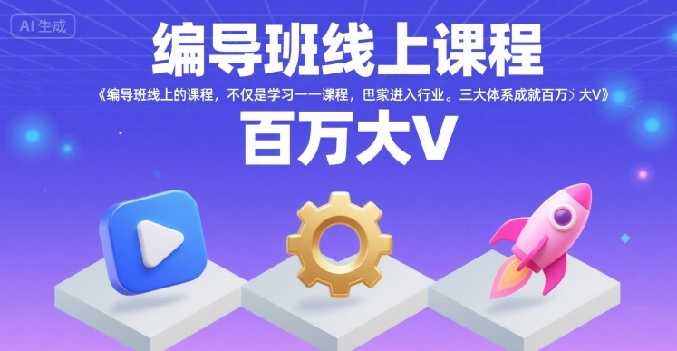 编导班线上课程，不仅是学习一门课程，更是进入一个行业，三大体系成就百万大V-大鱼聊项目